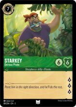Disney Lorcana: Into the Inklands set 3. Starkey "Devious Pirate" uncommon trading card.