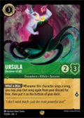 Disney Lorcana: Into the Inklands set 3. Ursula "Deceiver of all" legendary trading card.