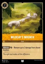 Disney Lorcana: Into the Inklands set 3. Wildcat's Wrench uncommon trading card.