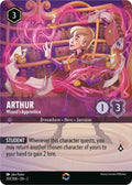 Disney Lorcana Set 2 Rise of the Floodborn. Arthur "Wizard's Apprentice" Enchanted card.