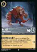 Disney Lorcana Set 2 Rise of the Floodborn. Beast "Selfless Protector" super rare trading card.
