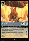 Disney Lorcana Set 2 Rise of the Floodborn. Hercules "Divine Hero" rare trading card.