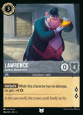 Disney Lorcana Set 2 Rise of the Floodborn. Lawrence "Jealous Manservant" uncommon trading card.