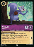 Disney Lorcana Set 2 Rise of the Floodborn. Merlin "Squirrel" common trading card.
