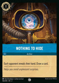 Disney Lorcana Set 2 Rise of the Floodborn. Nothing to Hide common trading card.