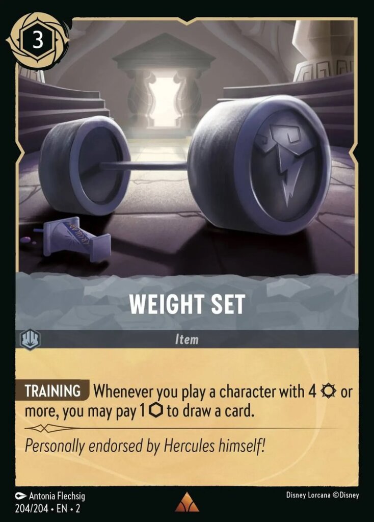 Disney Lorcana Set 2 Rise of the Floodborn. Weight Set rare card.