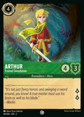 Disney Lorcana Set 2 Rise of the Floodborn. Arthur "Trained Swordsman" common trading card.