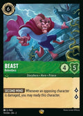 Disney Lorcana Set 2 Rise of the Floodborn. Beast "Relentless" legendary trading card.