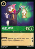 Disney Lorcana Set 2 Rise of the Floodborn. Daisy Duck "Secret Agent" uncommon trading card.