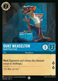 Disney Lorcana Set 2 Rise of the Floodborn. Duke Weaselton "Small-Time Crook" common trading card.