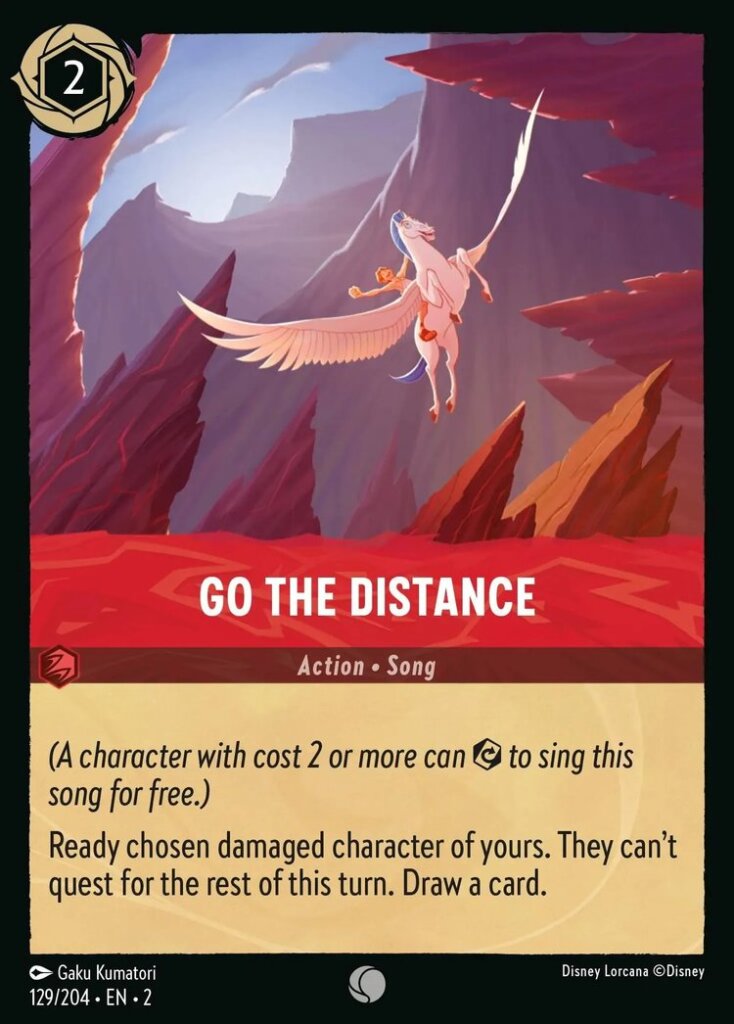 Disney Lorcana Set 2 Rise of the Floodborn. Go the Distance common trading card.
