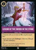 Disney Lorcana Set 2 Rise of the Floodborn. Legend of the Sword in the Stone common trading card.