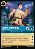 Disney Lorcana Set 2 Rise of the Floodborn. Prince Charming "Heir to the Throne" rare trading card.