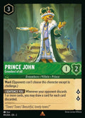 Disney Lorcana Set 2 Rise of the Floodborn. Prince John "Greddiest of All" rare trading card.