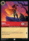 Disney Lorcana Set 2 Rise of the Floodborn. Raya "Warrior of Kumandra" uncommon trading card.
