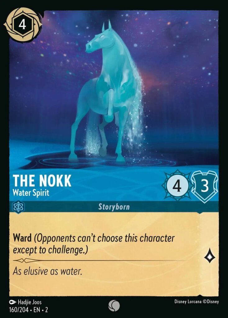 Disney Lorcana Set 2 Rise of the Floodborn. The Nokk "Water Spirit" common trading card.
