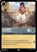 Disney Lorcana set 4 Ursula's Return. Aladdin "Resolute Swordsman" common trading card.