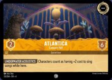 Disney Lorcana set 4 Ursula's Return. Atlantica "Concert Hall" common trading card.