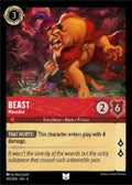 Disney Lorcana set 4 Ursula's Return. Beast "Wounded" uncommon trading card.