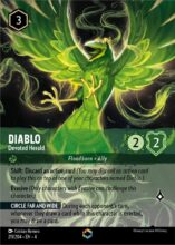 Disney Lorcana set 4 Ursula's Return. Diablo "Devoted Herald" enchanted trading card.