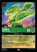 Disney Lorcana set 4 Ursula's Return. Diablo "Devoted Herald" legendary trading card.