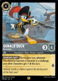 Disney Lorcana set 4 Ursula's Return. Donald Duck "Buccaneer" legendary trading card.