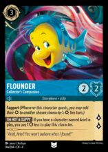 Disney Lorcana set 4 Ursula's Return. Flounder "Collector's Companion" uncommon trading card.