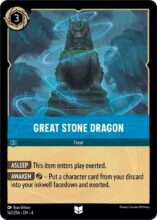 Disney Lorcana set 4 Ursula's Return. Great Stone Dragon uncommon trading card.