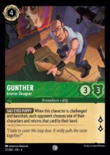 Disney Lorcana set 4 Ursula's Return. Gunther "Interior Designer" common trading card.