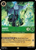 Disney Lorcana set 4 Ursula's Return. Hades "Double Dealer" Legendary trading card.