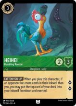 Disney Lorcana set 4 Ursula's Return. HeiHei "Bumbling Rooster" uncommon trading card.