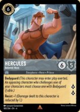 Disney Lorcana set 4 Ursula's Return. Hercules "Beloved Hero" rare trading card.