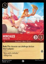Disney Lorcana set 4 Ursula's Return. Hercules "Clumsy Kid" common trading card.