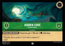 Disney Lorcana set 4 Ursula's Return. Hidden Cove "Tranquil Haven" common trading card.