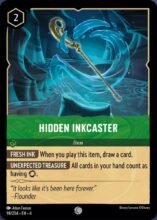 Disney Lorcana set 4 Ursula's Return. Hidden Inkcaster common trading card.