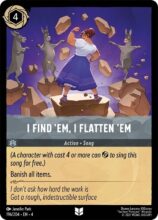 Disney Lorcana set 4 Ursula's Return. I Find Em I flatten Em uncommon trading card.