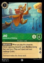 Disney Lorcana set 4 Ursula's Return. Jaq "Connoisseur of Climbing" common trading card.