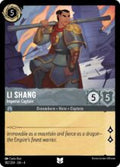 Disney Lorcana set 4 Ursula's Return. Li Shang "Imperial Captain" uncommon trading card.