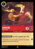 Disney Lorcana set 4 Ursula's Return. Lumiere "Fiery Friend" rare trading card.