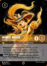 Disney Lorcana set 4 Ursula's Return. Minnie Mouse "Musketeer Champion" enchanted trading card.