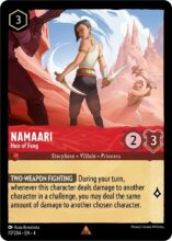 Disney Lorcana set 4 Ursula's Return. Namaari "Heir of Fang" rare trading card.