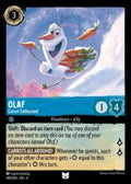 Disney Lorcana set 4 Ursula's Return. Olaf "Carrot Enthusiast" uncommon trading card.