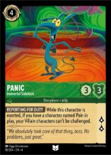 Disney Lorcana set 4 Ursula's Return. Panic "Immortal Sidekick" uncommon trading card.