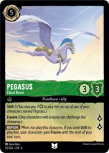 Disney Lorcana set 4 Ursula's Return. Pegasus "Cloud Racer" uncommon trading card.