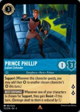 Disney Lorcana set 4 Ursula's Return. Prince Phillip "Gallant Defender" rare trading card.