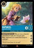 Disney Lorcana set 4 Ursula's Return. Rapunzel "Appreciative Artist" rare trading card.