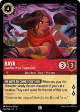 Disney Lorcana set 4 Ursula's Return. Raya "Guardian of the Dragon Gem" common trading card.