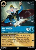 Disney Lorcana set 4 Ursula's Return. The Queen "Diviner" legendary trading card.