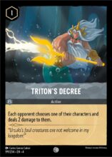 Disney Lorcana set 4 Ursula's Return. Triton's Decree common trading card.