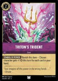 Disney Lorcana set 4 Ursula's Return. Triton's Trident uncommon trading card.